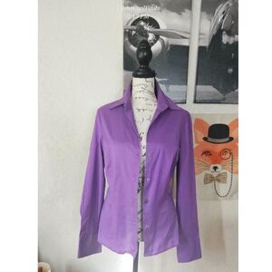 Euro Zara Woman Purple Button Down Collared Blouse 38